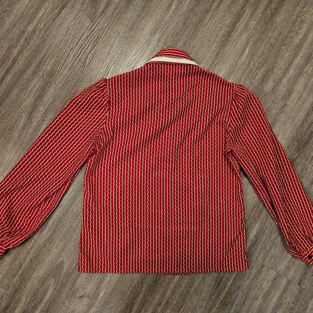 Vintage Red Patterned Blouse - Picture 2 of 2